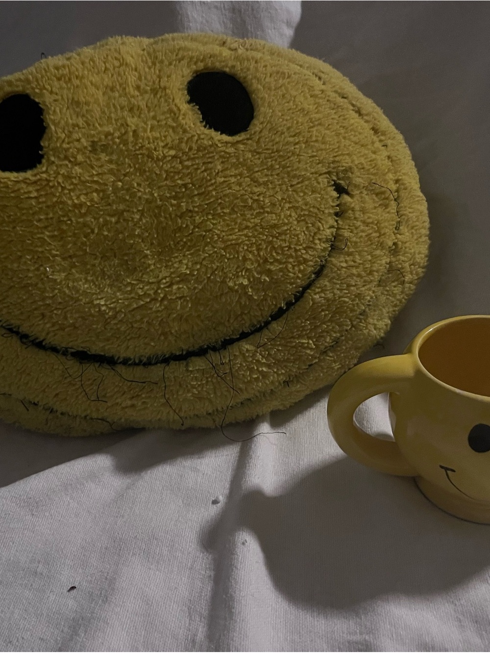 Yellow Smiley Face Plush Accent Pillow - Cheerful Home Accent